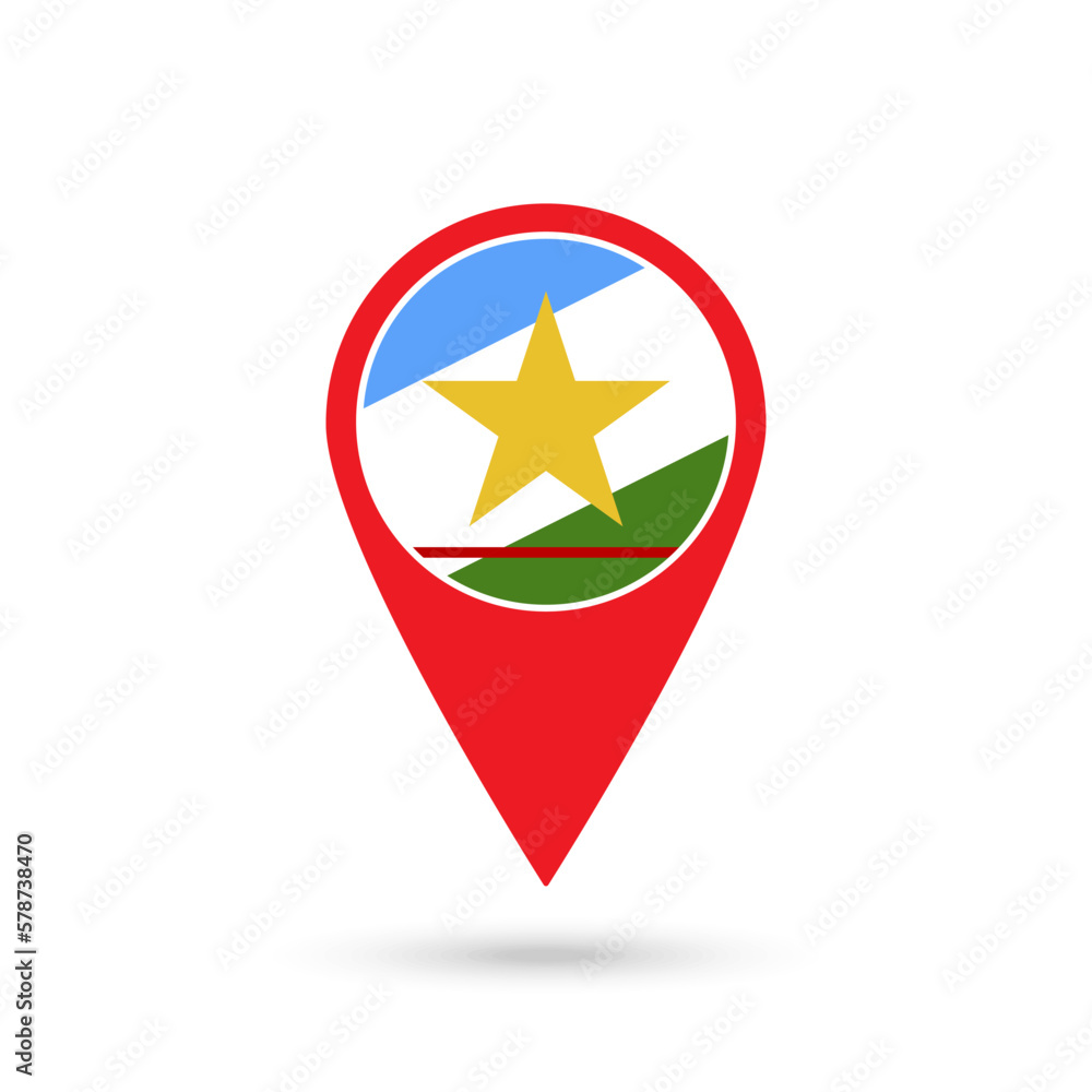 Map pointer with state Roraima. Vector illustration. Map pointer with state Roraima. Vector illustration.