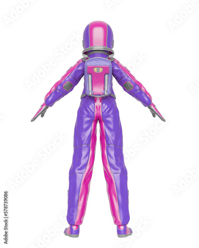 astronaut girl in a pose on rear view © DM7
