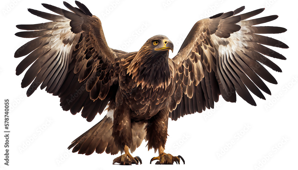 Eagle spread his wings isolated on transparent background. Generative AI Eagle spread his wings isolated on transparent background. Generative AI