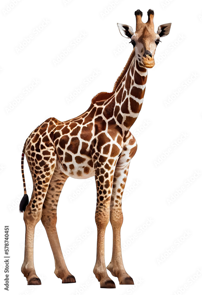 Obraz premium Giraffe isolated on white background. Generative AI