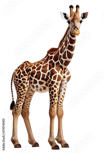 Giraffe isolated on white background. Generative AI