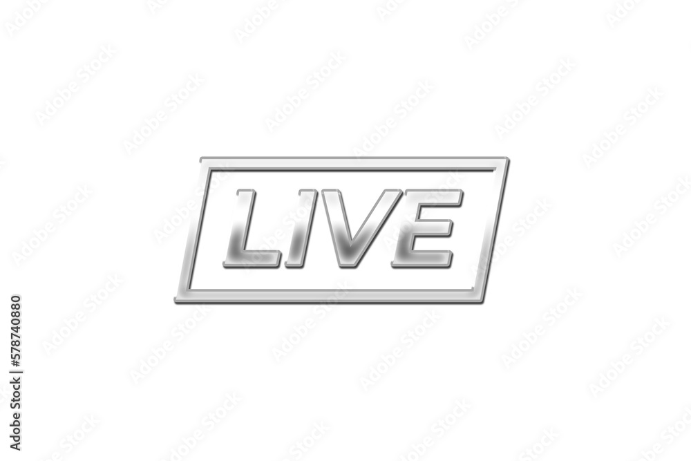 Fototapeta premium Silver effect live streaming symbol transparant 
