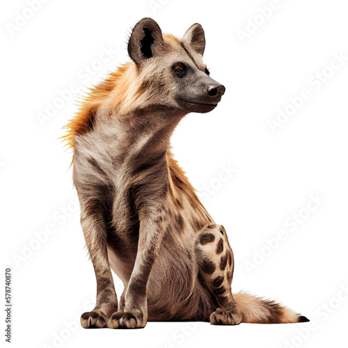 Hyena isolated on white background. Generative AI