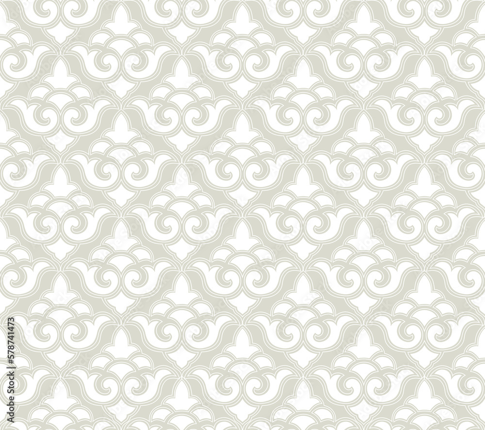 Abstract floral seamless textile pattern. Flourish tiled oriental ethnic background. Arabic ornament with asian flower motif. Good for fabric, textile, wallpaper or package background design. Abstract floral seamless textile pattern. Flourish tiled oriental ethnic background. Arabic ornament with asian flower motif. Good for fabric, textile, wallpaper or package background design.