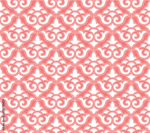 Abstract floral seamless textile pattern. Flourish tiled oriental ethnic background. Arabic ornament with asian flower motif. Good for fabric, textile, wallpaper or package background design.