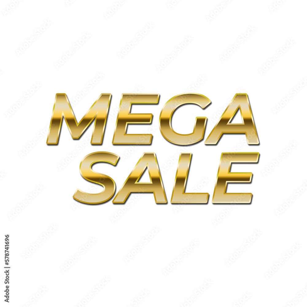 Mega sale lettering 3d golden text Mega sale lettering 3d golden text