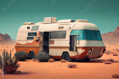 trailer camping car in a fa...