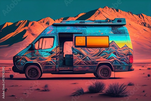 trailer camping car in a fa...