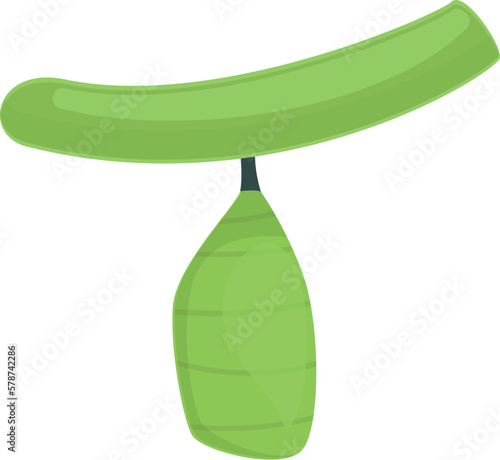 Green cocoon icon cartoon vector. Silk nature. Natural larva