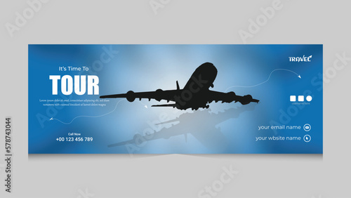 Travel Facebook Cover Facebook cover Design In Vector Illustrator  
Template for ads Travel social media Facebook cover, web banner Travel social media Banner Design.