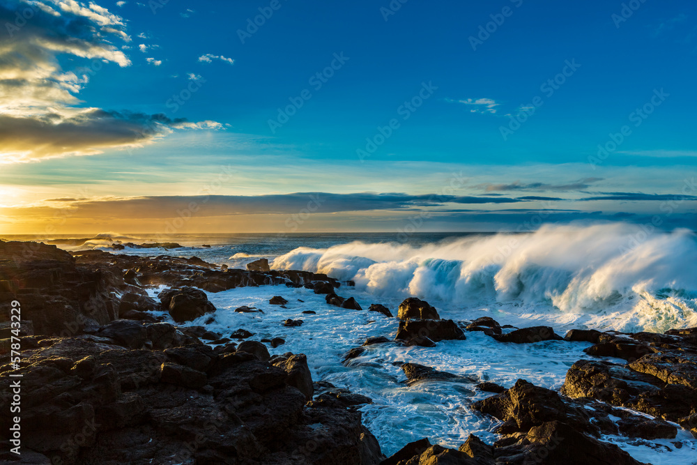 Winter storm off the coast of Iceland.