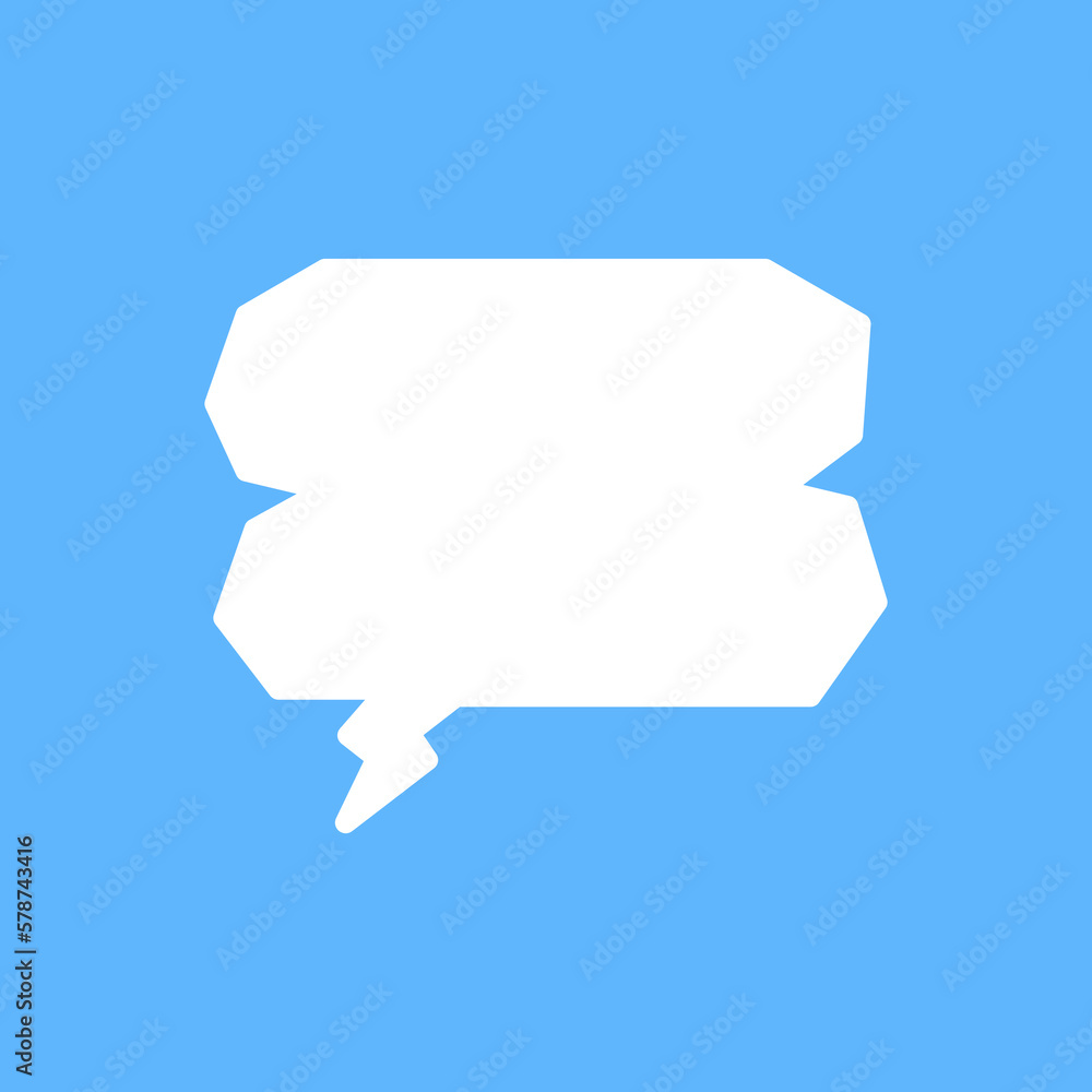 White speech bubbles vector element on blue background, Text balloon, Vector icon. White speech bubbles vector element on blue background, Text balloon, Vector icon.