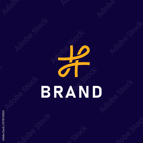 Minimalist Hashtag Logo Design Illustration. Vector Eps 10