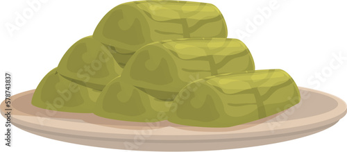 Dolma icon cartoon vector. Cuisine food. Dinner leaf