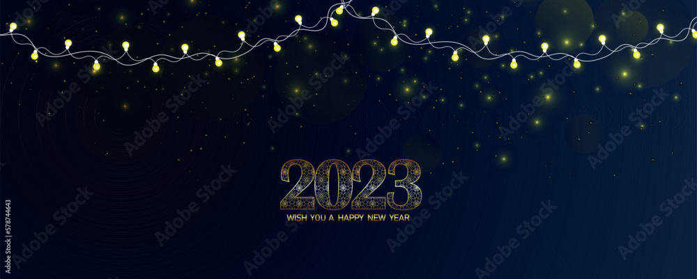 Naklejka premium Happy new year celebration greeting card or banner