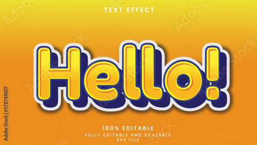 Hello editable text effect	