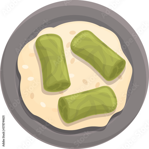 Cooking dolma icon cartoon vector. Leaf food. Meal dish