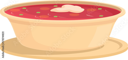 Borsch recipe icon cartoon vector. Dish food. Spice onion