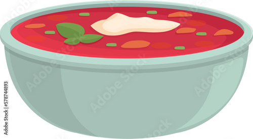 Healthy borsch icon cartoon vector. Food dish. Spice organic