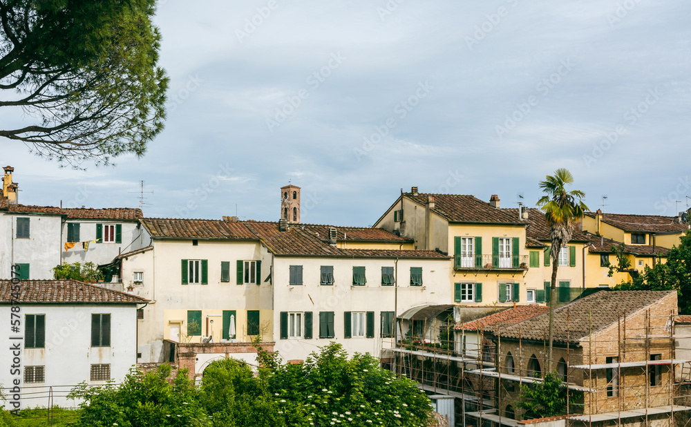 cityscape of the old town of Lucca, Tuscany region,central Italy,Europe