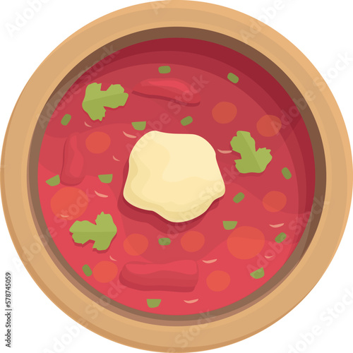 Garlic borsch icon cartoon vector. Food dish. Dinner cuisine