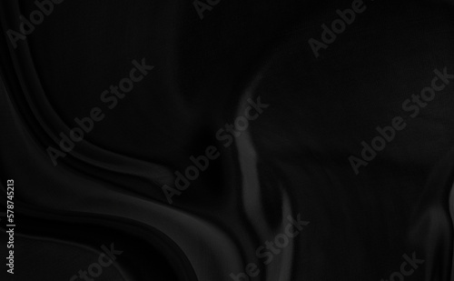 Black gray satin dark fabric texture luxurious shiny that is abstract silk cloth background with patterns soft waves blur beautiful.