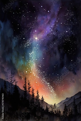 Wallpaper Mural Beautiful night sky vertical background, generative ai Torontodigital.ca