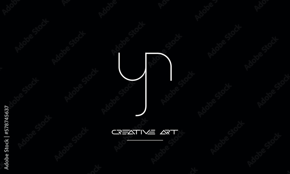 YN, NY, Y, N abstract letters logo monogram - obrazy, fototapety, plakaty 