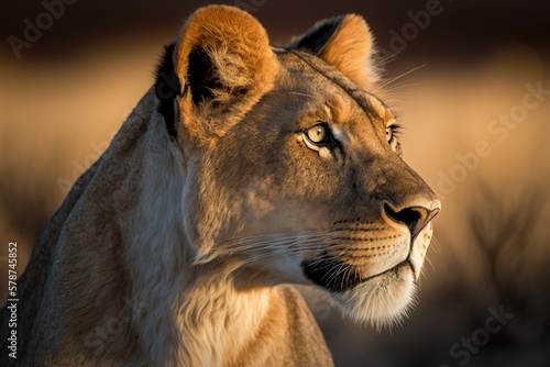 portrait of a lioness - Created with generative ai