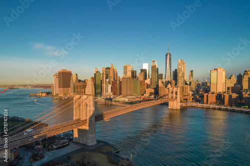 Brooklyn Bridge NYC Stock during sunrise