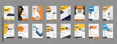 16 real estate flyer design bundle, Corporate home flyer template for sale, real estate agent flier, property sale flyer, clean realtor flyer design bundle for print, home sale flyer, flyer for rent