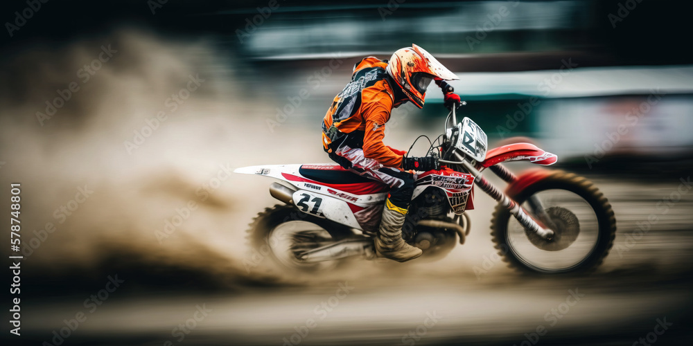 Naklejka premium motocross rider on a motorcycle. sketch art for artist creativity and inspiration. generative AI