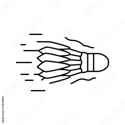 fast speed shuttlecock line icon vector illustration