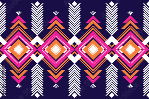 Ethnic India geometric pattern oriental style, Traditional Ethnic India seamless pattern ornament, Indian motif, floral elements design for tile pattern, carpet, background.