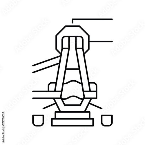 blast furnace steel production line icon vector illustration