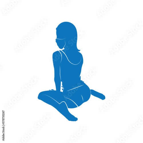 Sexy female silhouette isolated on white background