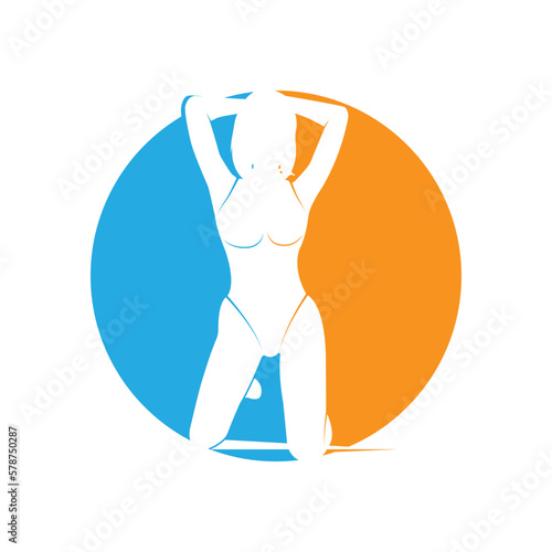 Sexy female silhouette isolated on white background