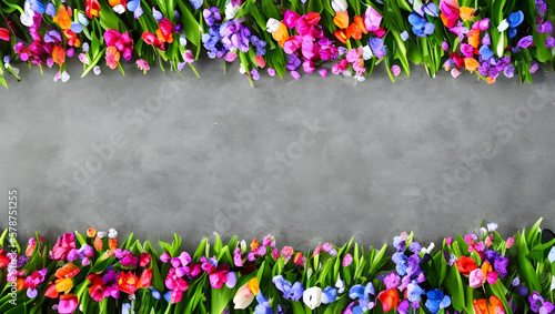 カラフルなチューリップの背景