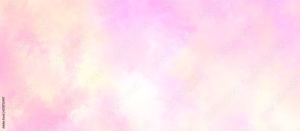 Pastel color Splashes Of Paints watercolor stains on pink background, creative and soft pastel pink colorful modern pink paper texture perfect for wallpaper, cover, card and cover.	