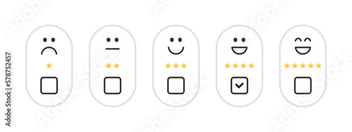 Customer Reviews Emoticons. Customer Opinions. Satisfaction and customer service. Vector images