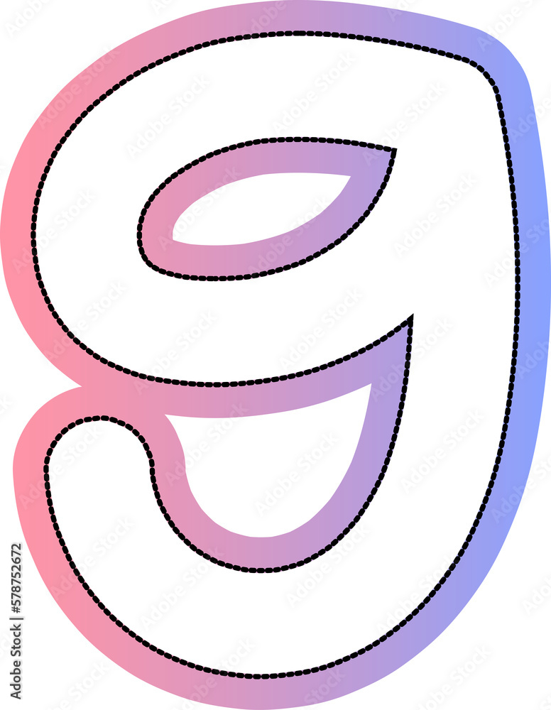 cute gradient pink and blue hand drawn number cute gradient pink and blue hand drawn number