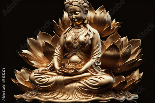 the Bodhisattva buddha sitting on lotus, generative AI