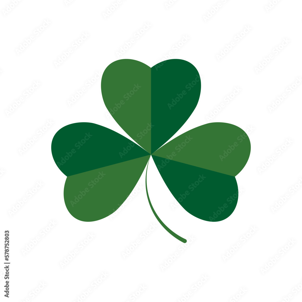 Clover icon, isolated shamrock on white background, St. Patricks Day sign, clover with three leaf, vector illustration Clover icon, isolated shamrock on white background, St. Patricks Day sign, clover with three leaf, vector illustration