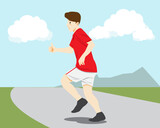 running person on the road