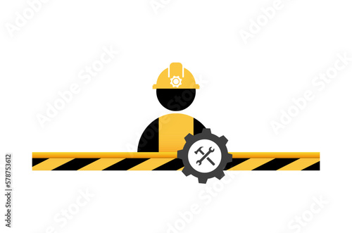 Illustration of a website under construction sign
