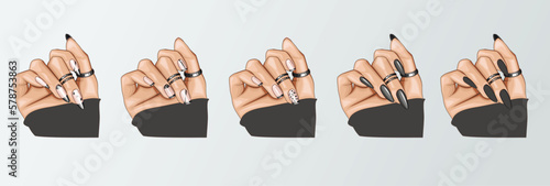 Female Hand with Beautiful Manicure and Rings