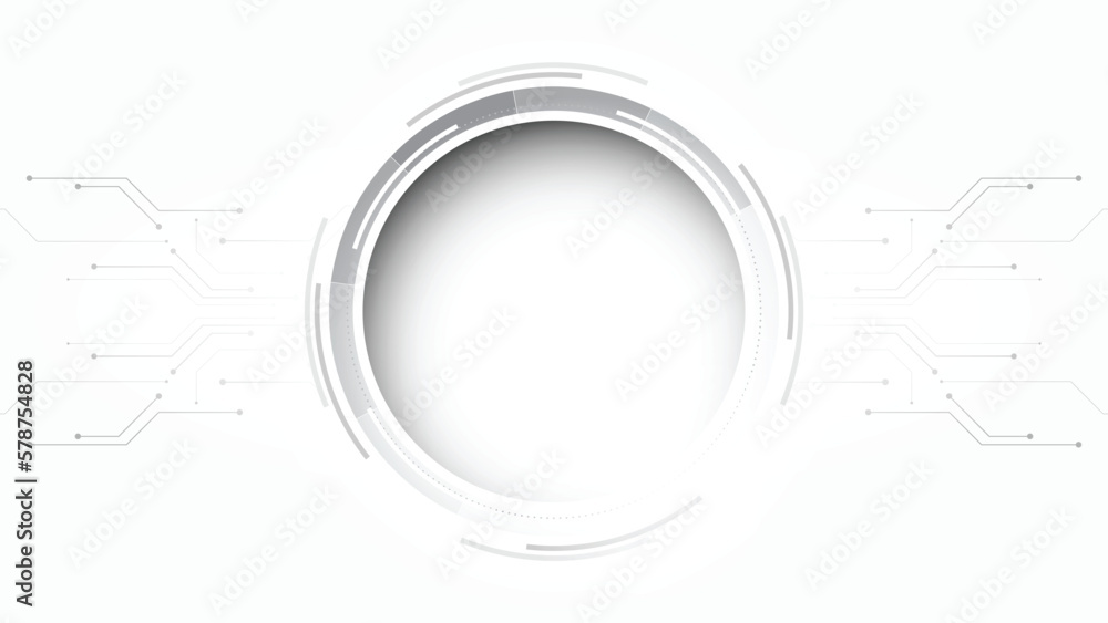 Grey white Abstract technology background, Hi tech digital connect