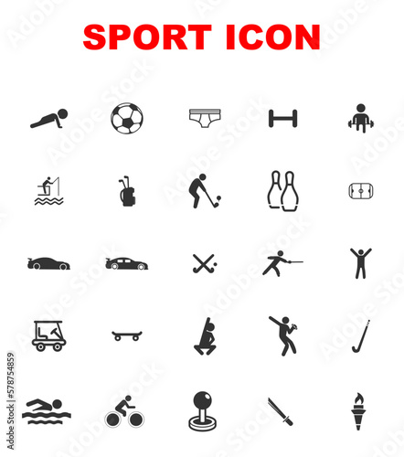 set sport flat icons collection