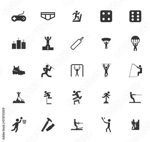 set sport flat icons collection