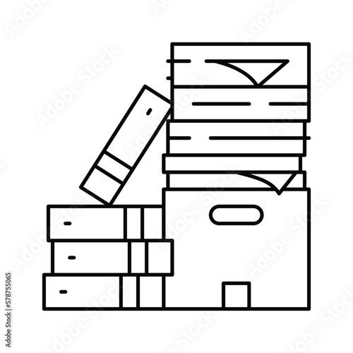bureaucracy paper document line icon vector illustration